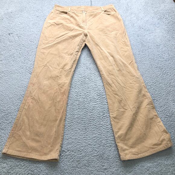Lilly Pulitzer Corduroy Pants Womens 8 Wide Leg Pockets Yellow - Picture 1 of 8